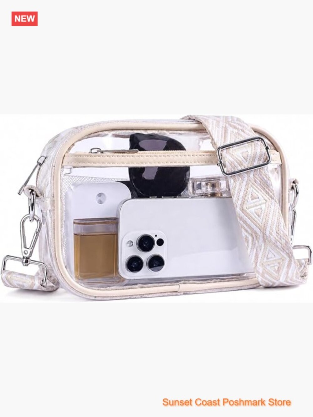 Clear Stadium Approved Crossbody Bag for Concerts Games Festivals PVC